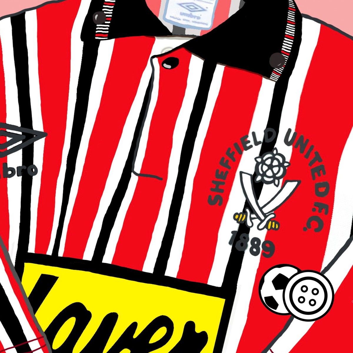 Sheffield United, 1990-92, Umbro, Laver, Home, Shirt